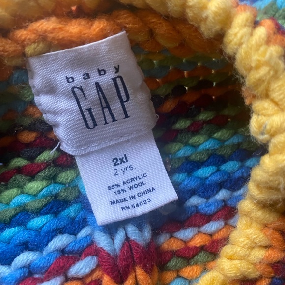 Baby GAP Wool Blend Rainbow Stripe Knit Sweater 2T - Picture 2 of 5
